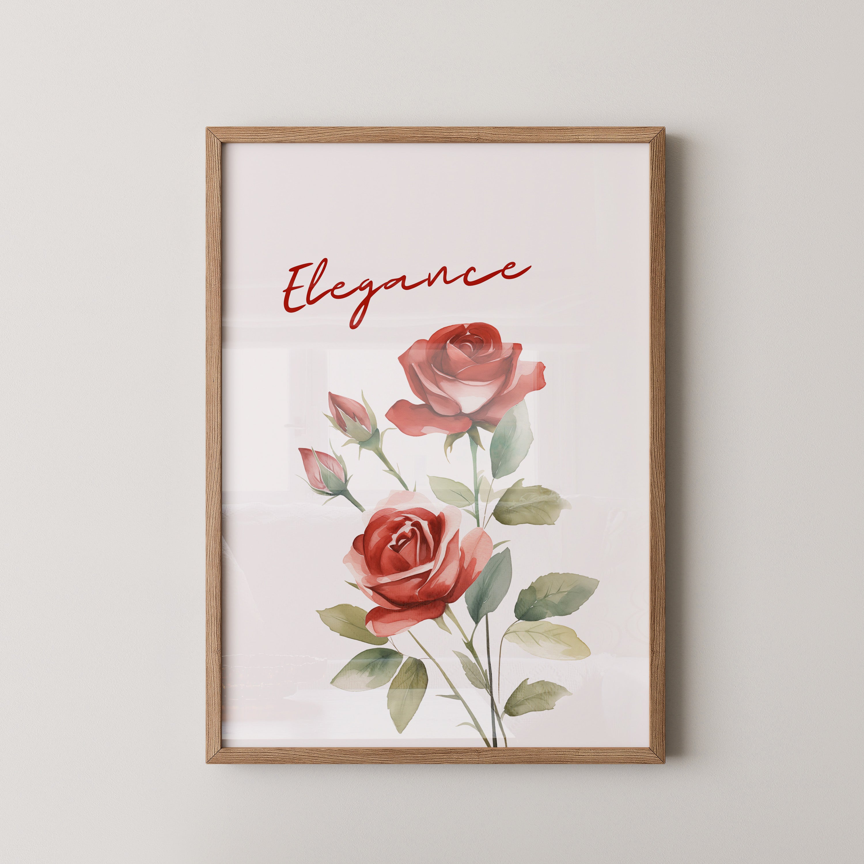 Rote Rosen Aquarell Stil