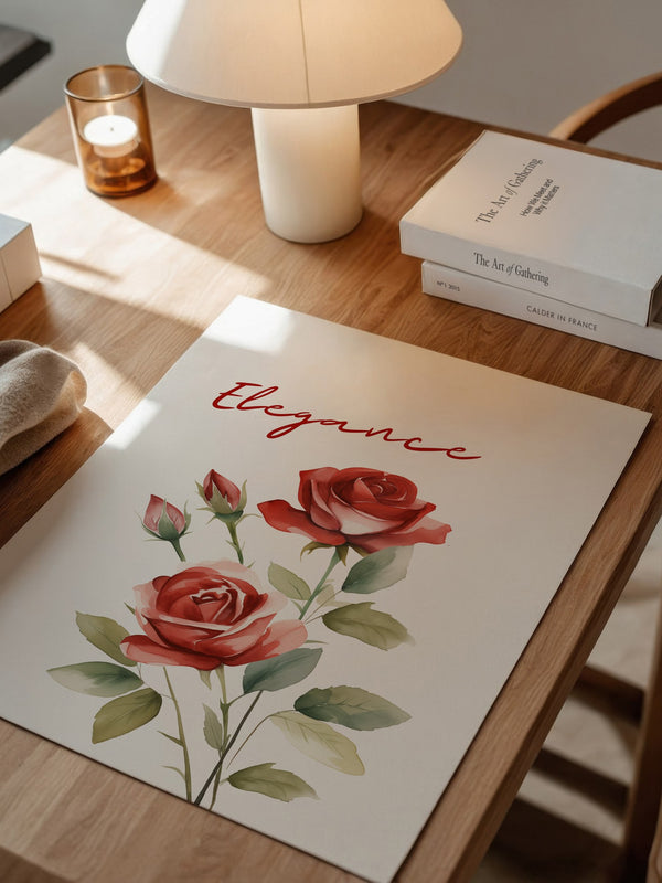 Rote Rosen Aquarell Stil