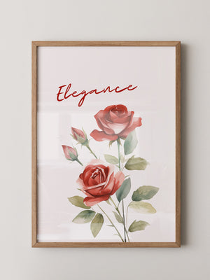 Rote Rosen Aquarell Stil