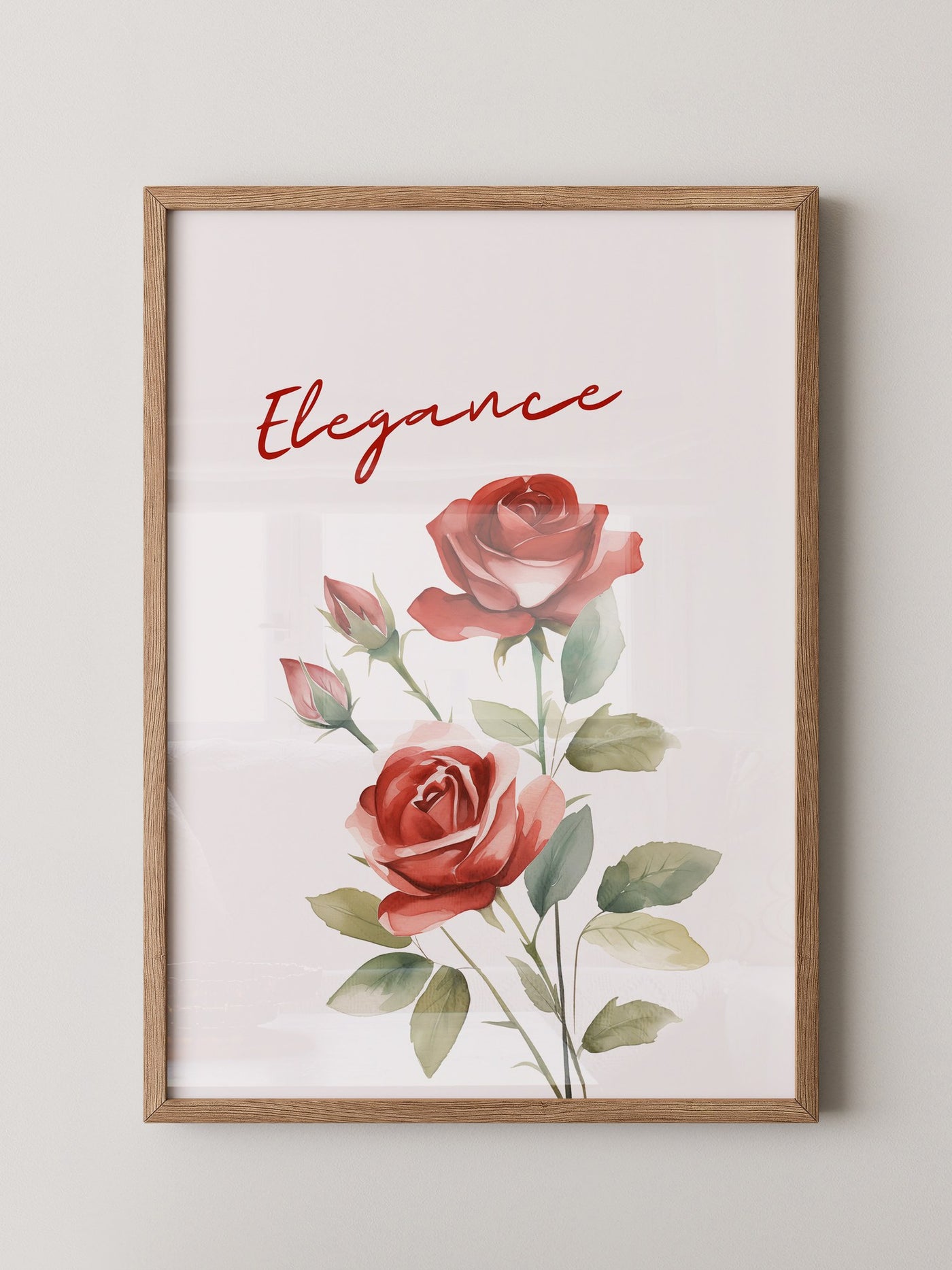 Rote Rosen Aquarell Stil
