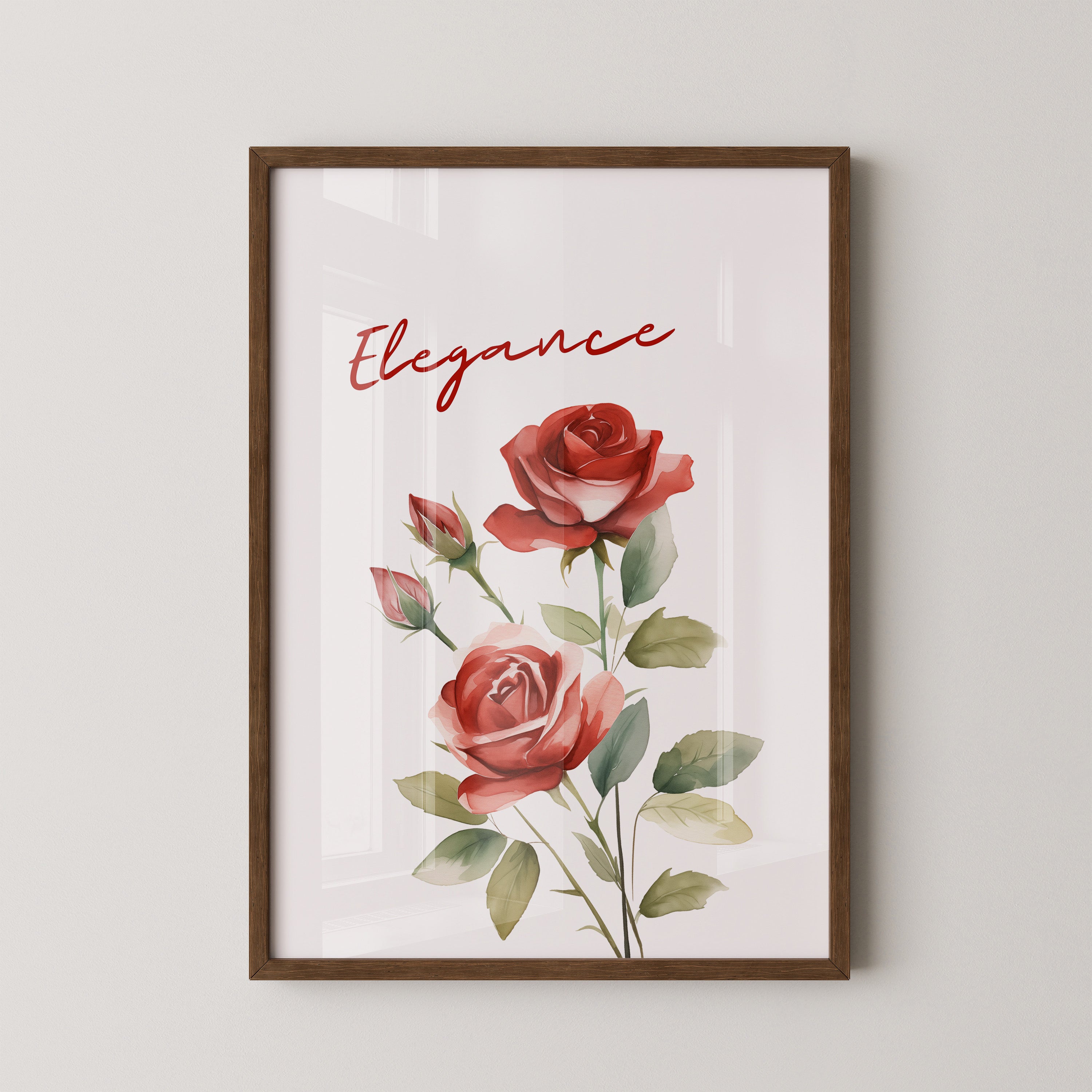 Rote Rosen Aquarell Stil