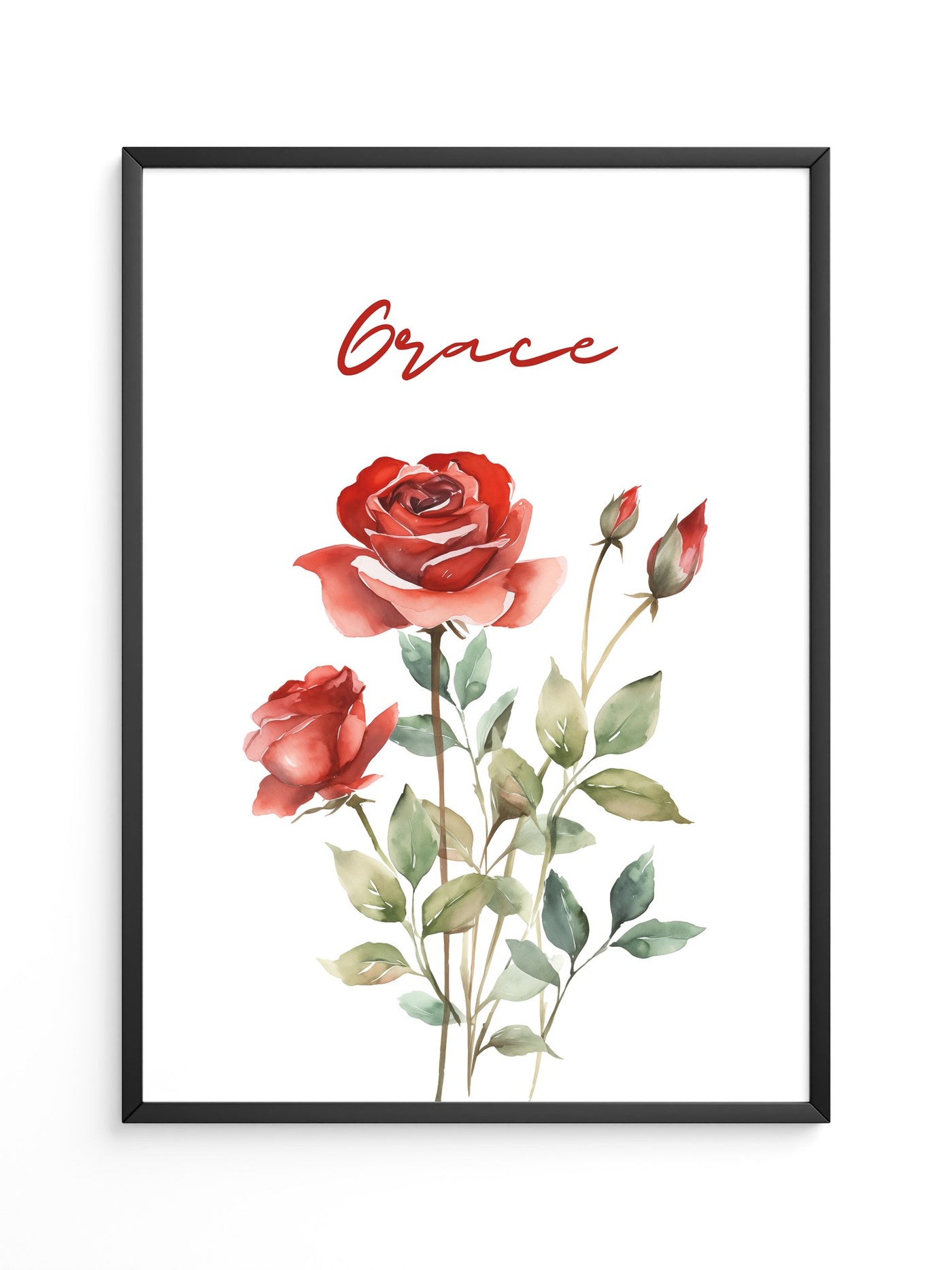 Rote Rosen Aquarell Eleganz