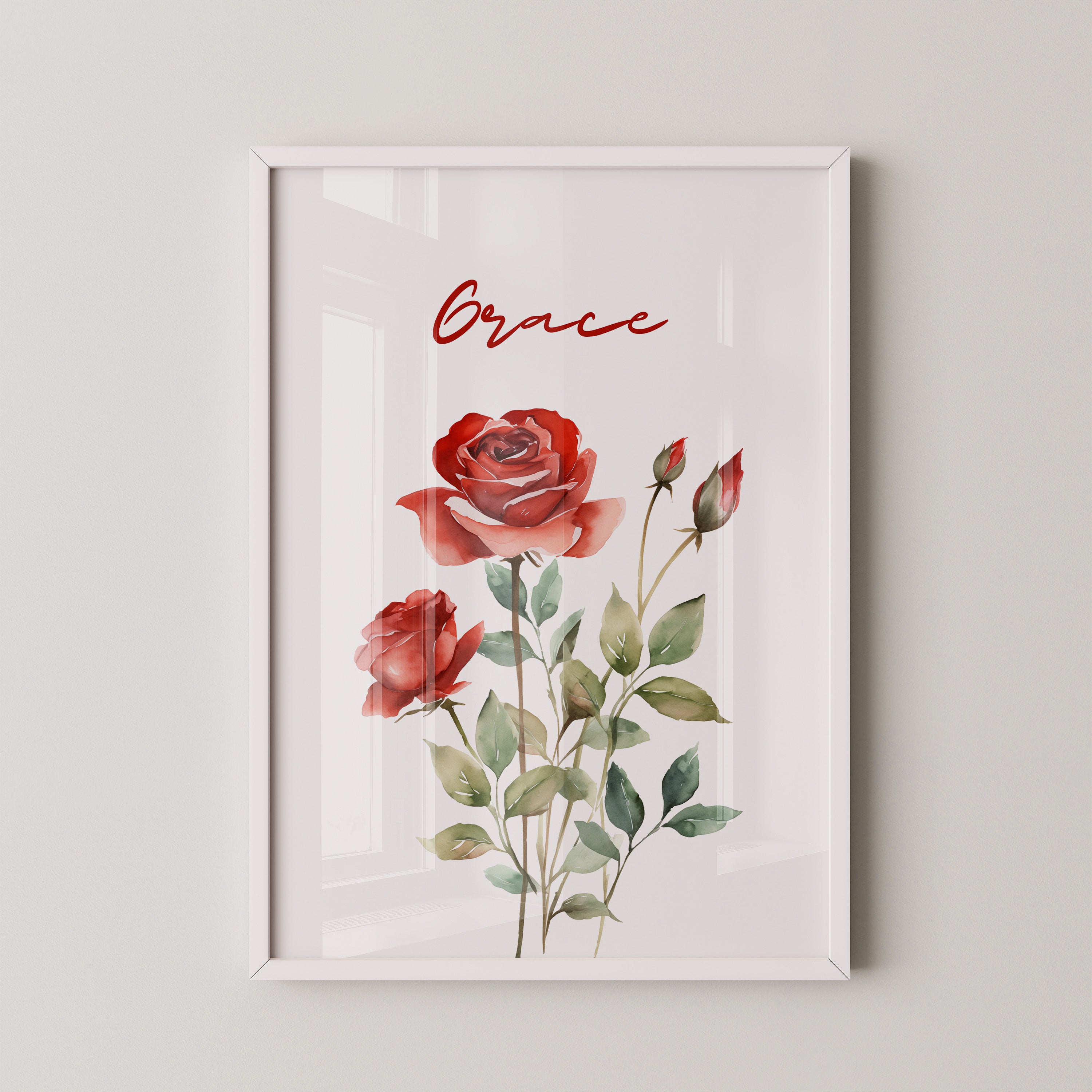 Rote Rosen Aquarell Eleganz
