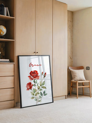 Rote Rosen Aquarell Eleganz