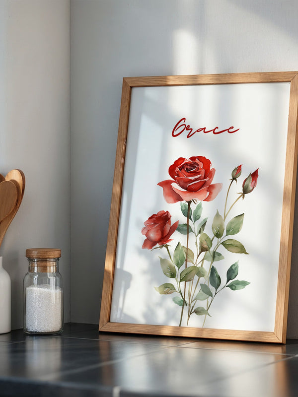 Rote Rosen Aquarell Eleganz