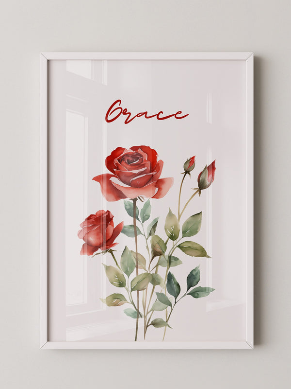 Rote Rosen Aquarell Eleganz