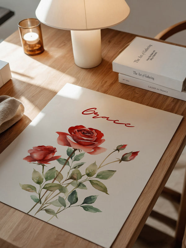 Rote Rosen Aquarell Eleganz