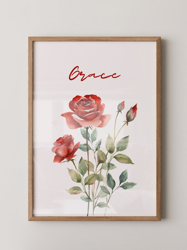 Rote Rosen Aquarell Eleganz