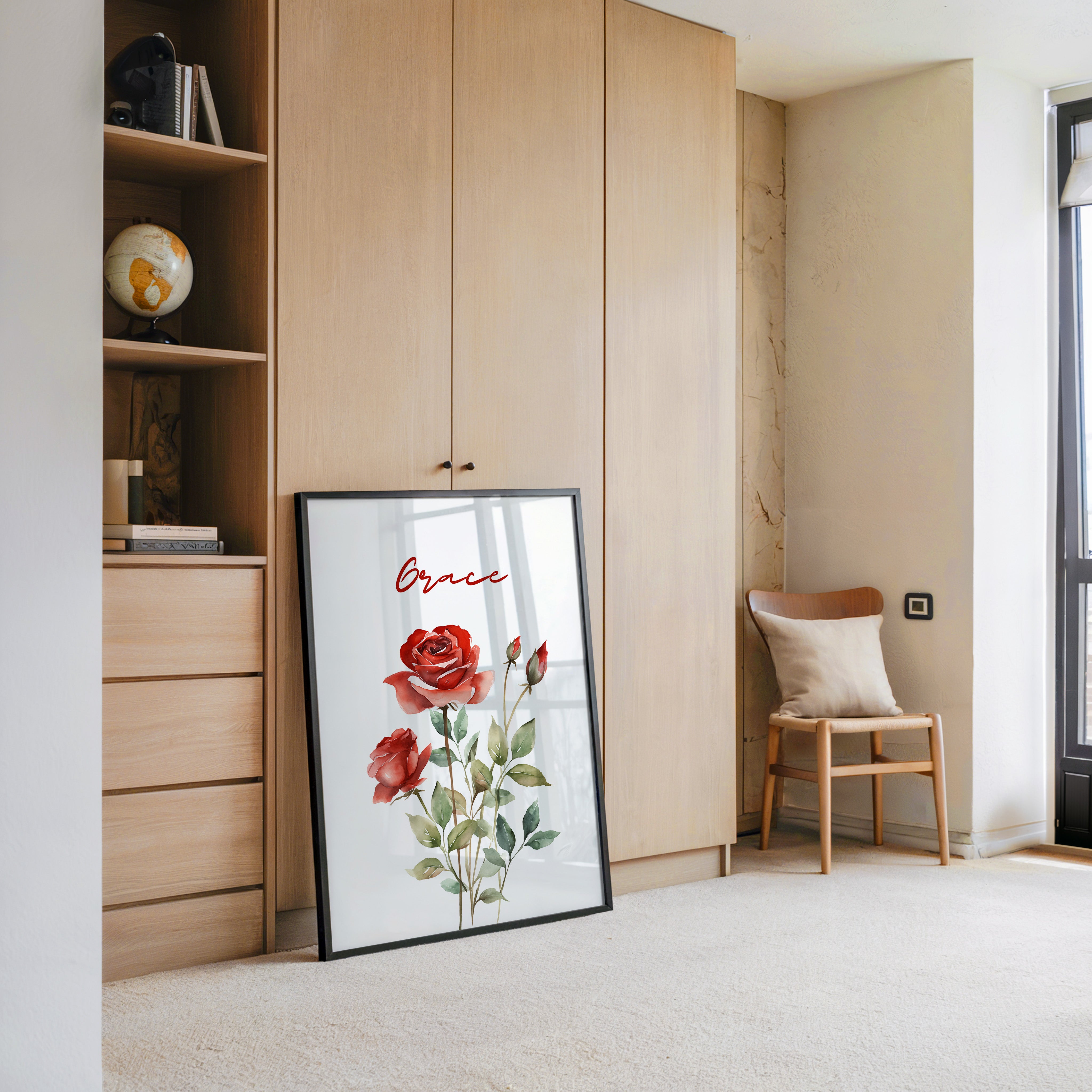 Rote Rosen Aquarell Eleganz