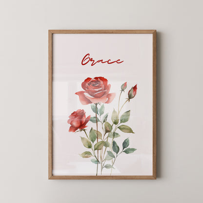 Rote Rosen Aquarell Eleganz
