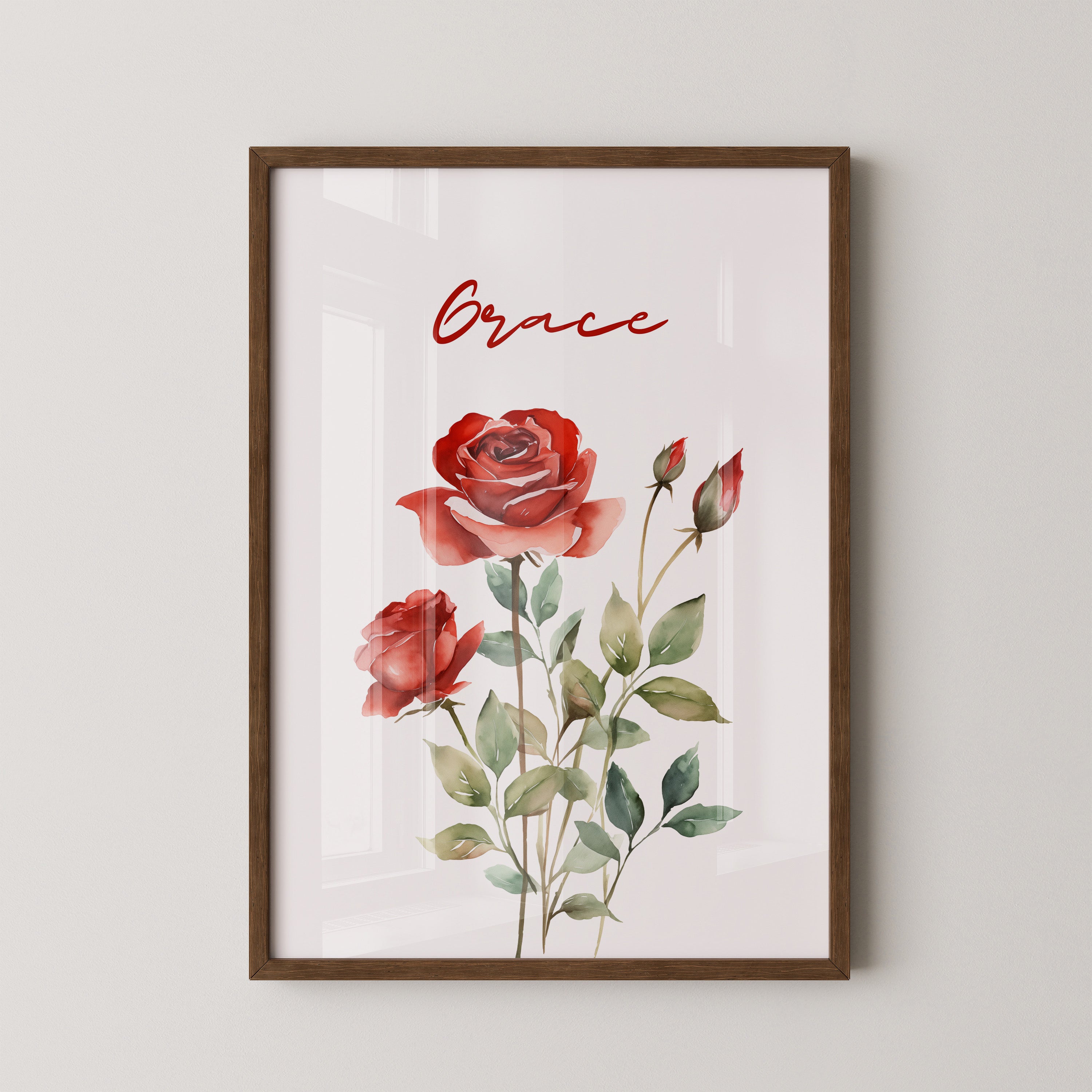 Rote Rosen Aquarell Eleganz