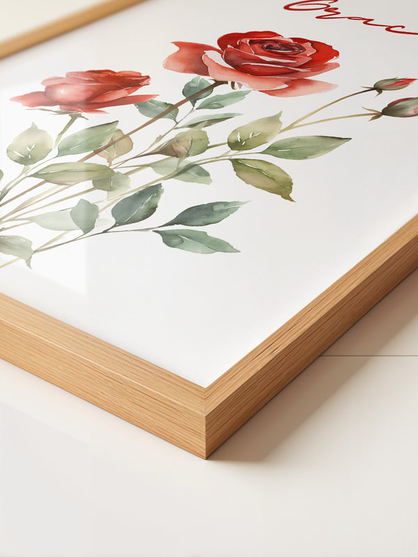 Rote Rosen Aquarell Eleganz