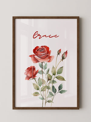 Rote Rosen Aquarell Eleganz