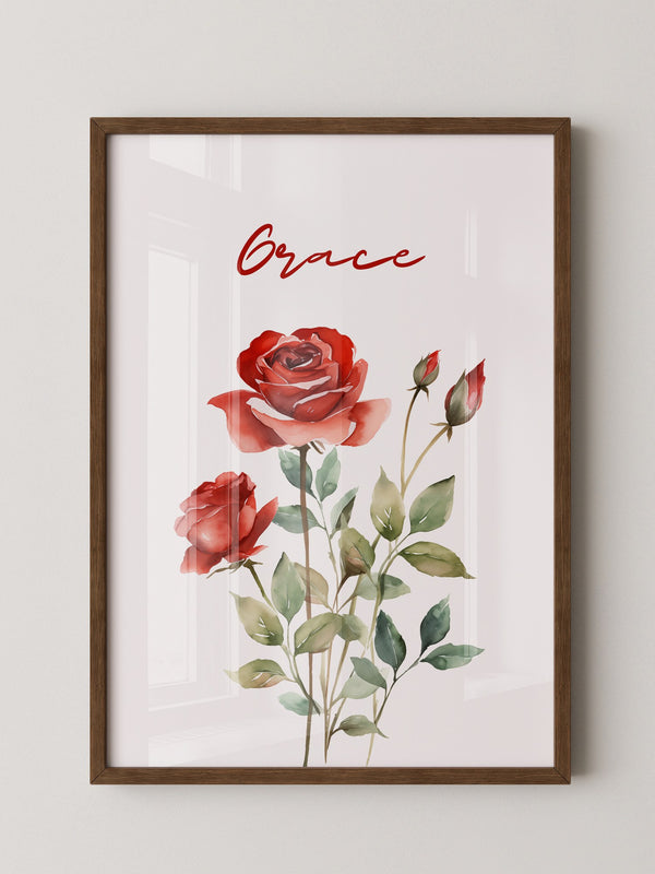 Rote Rosen Aquarell Eleganz