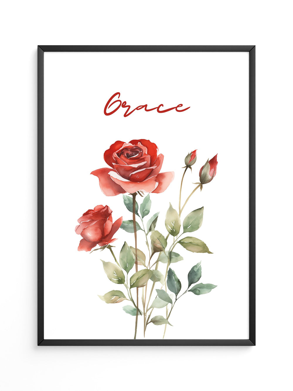 Rote Rosen Aquarell Eleganz