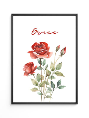 Rote Rosen Aquarell Eleganz