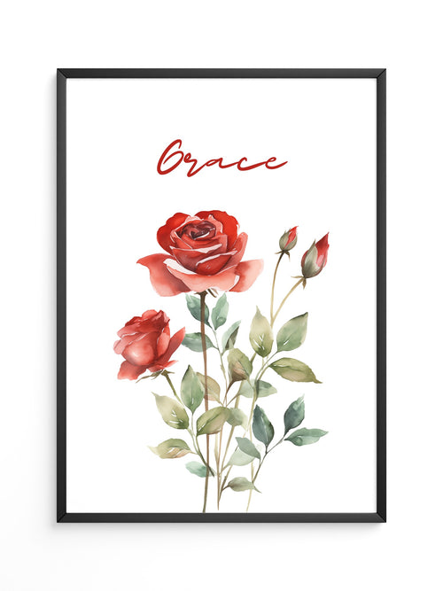 Rote Rosen Aquarell Eleganz