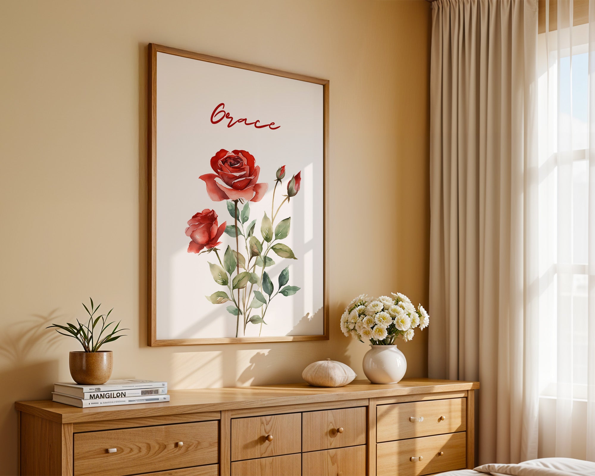 Rote Rosen Aquarell Eleganz