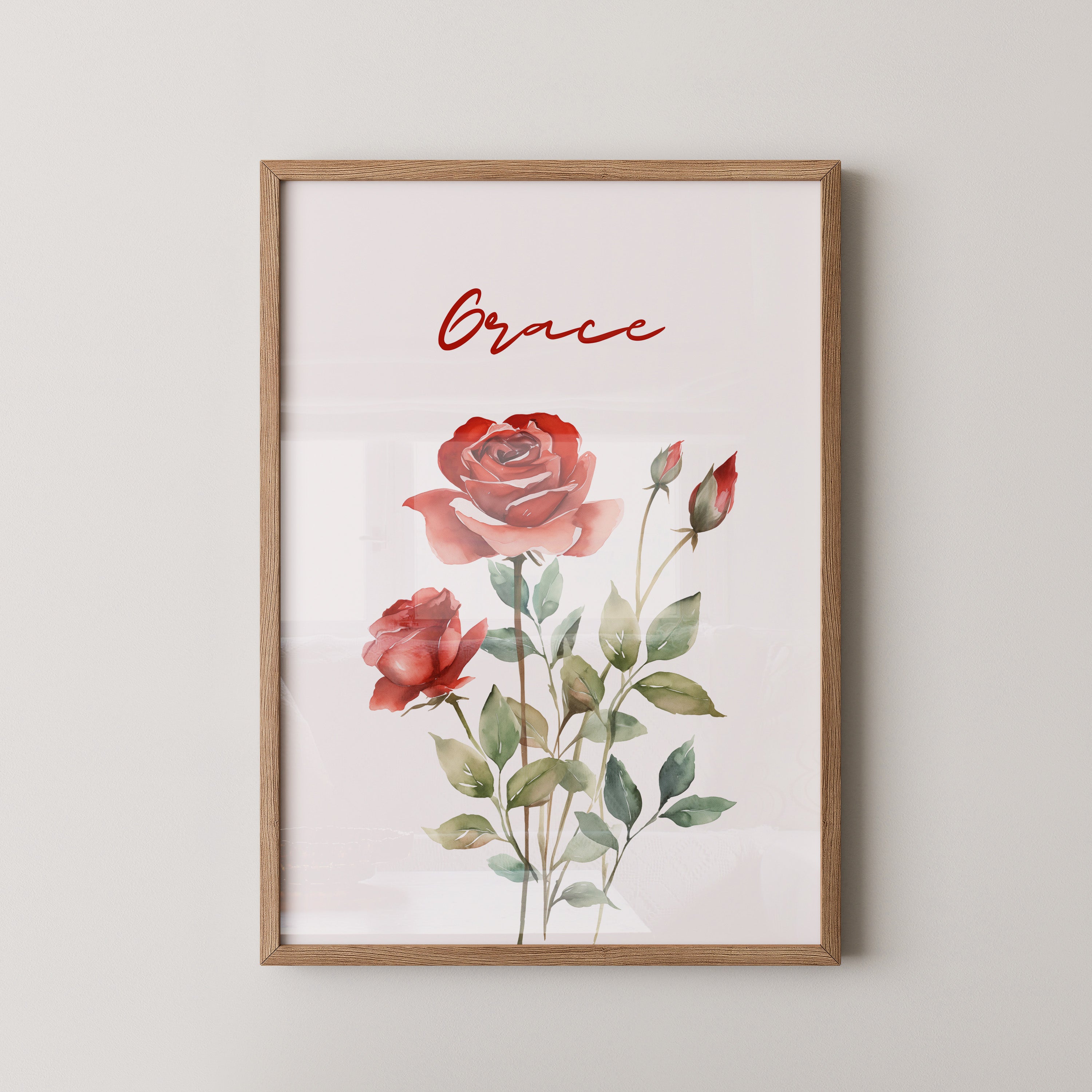 Rote Rosen Aquarell Eleganz