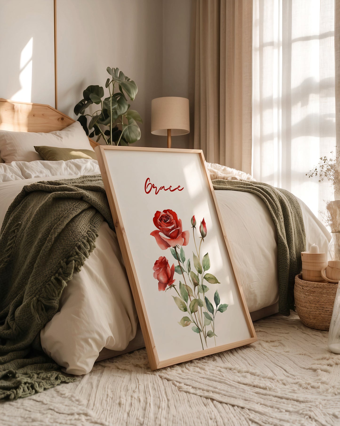Rote Rosen Aquarell Eleganz