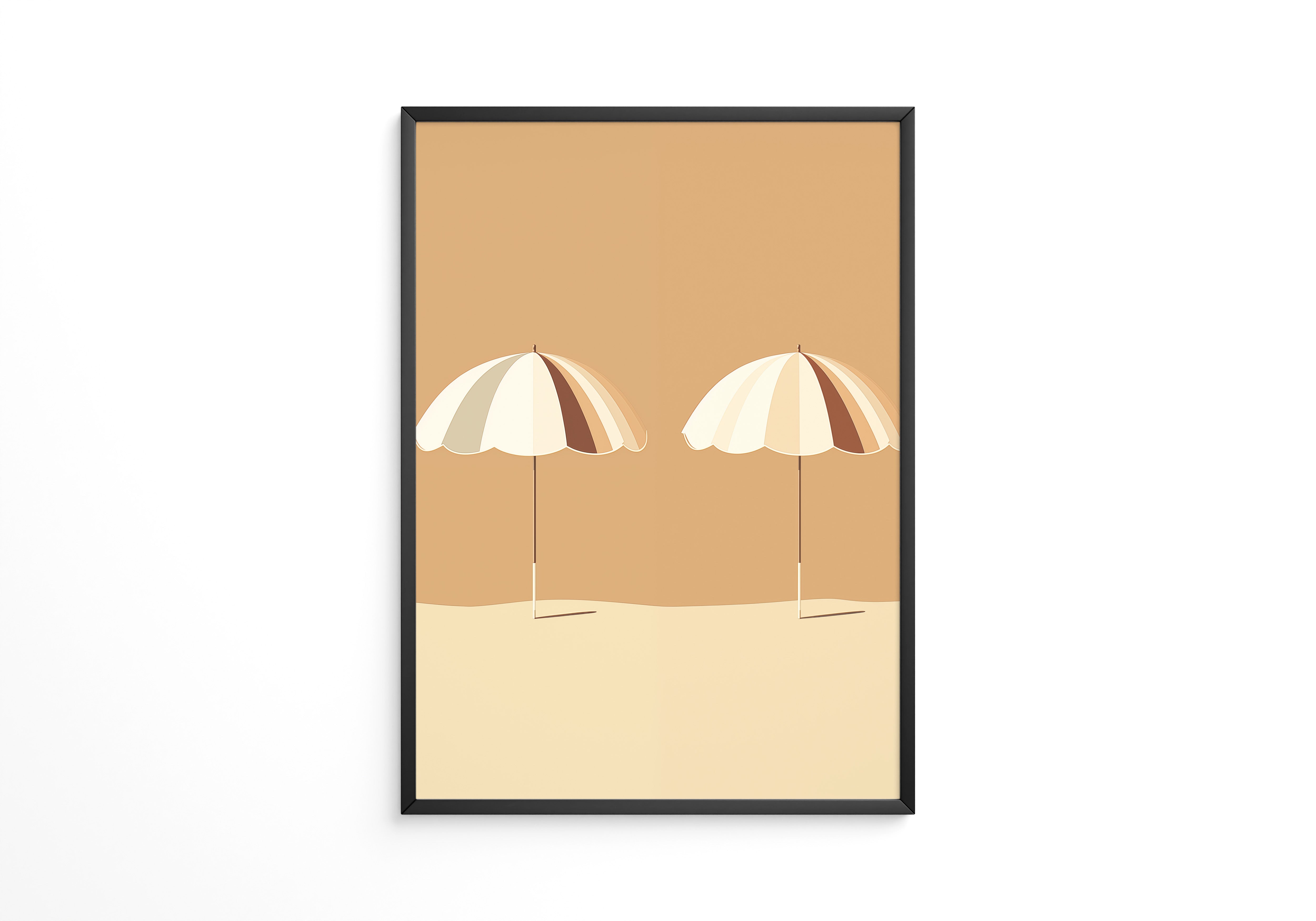 Zwei Sonnenschirme minimalistisch