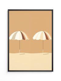 Zwei Sonnenschirme minimalistisch