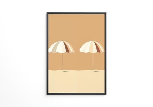 Zwei Sonnenschirme minimalistisch
