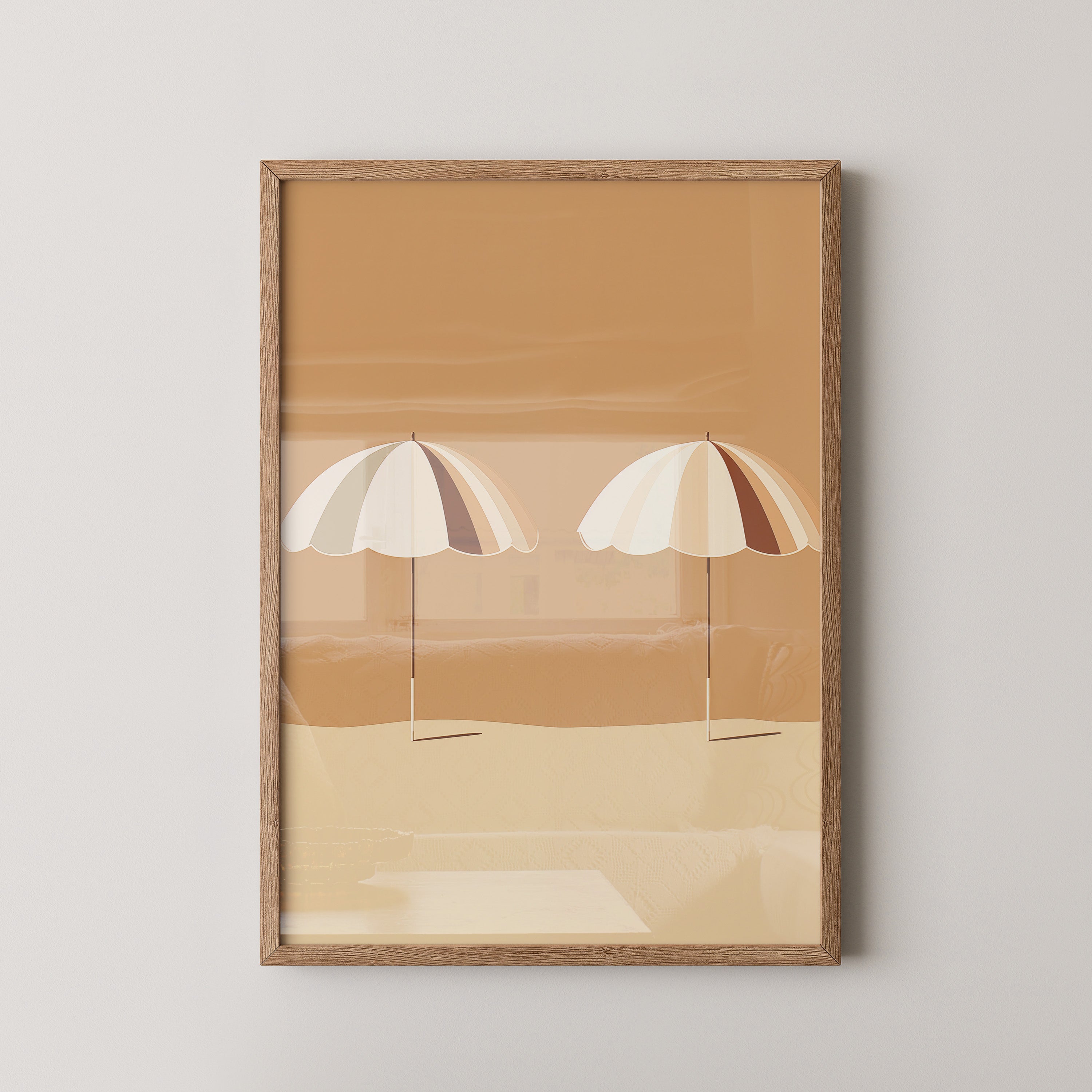 Zwei Sonnenschirme minimalistisch