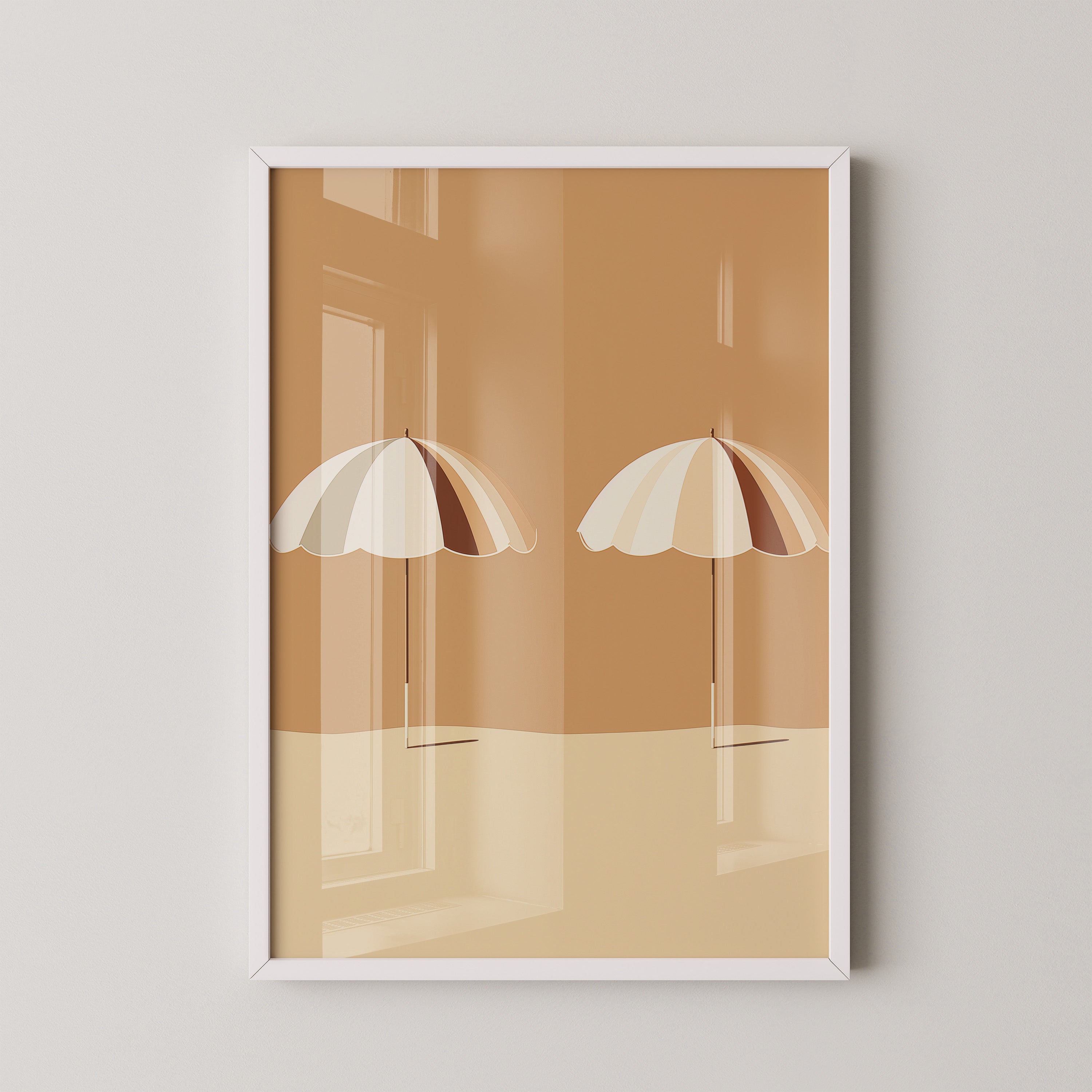 Zwei Sonnenschirme minimalistisch