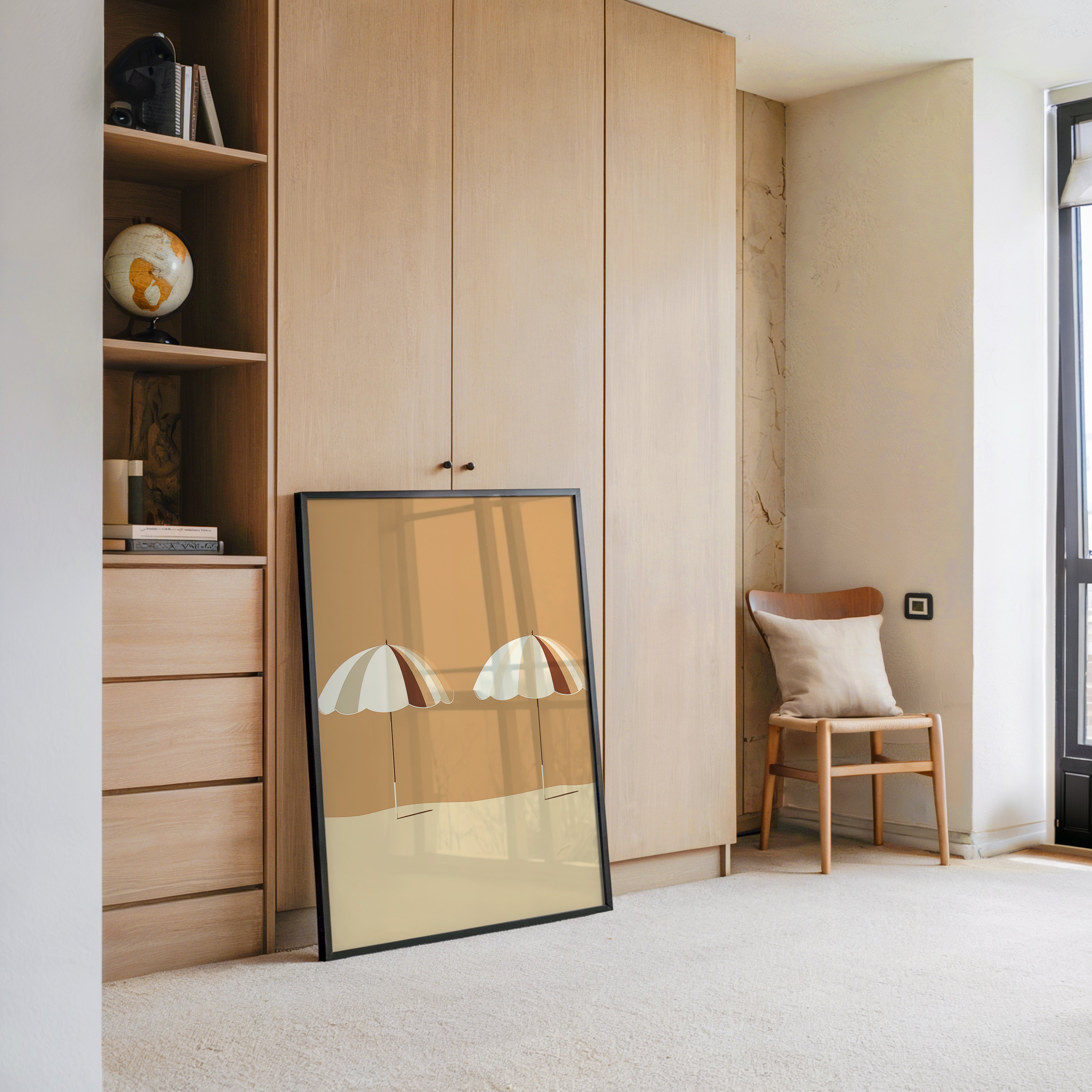 Zwei Sonnenschirme minimalistisch