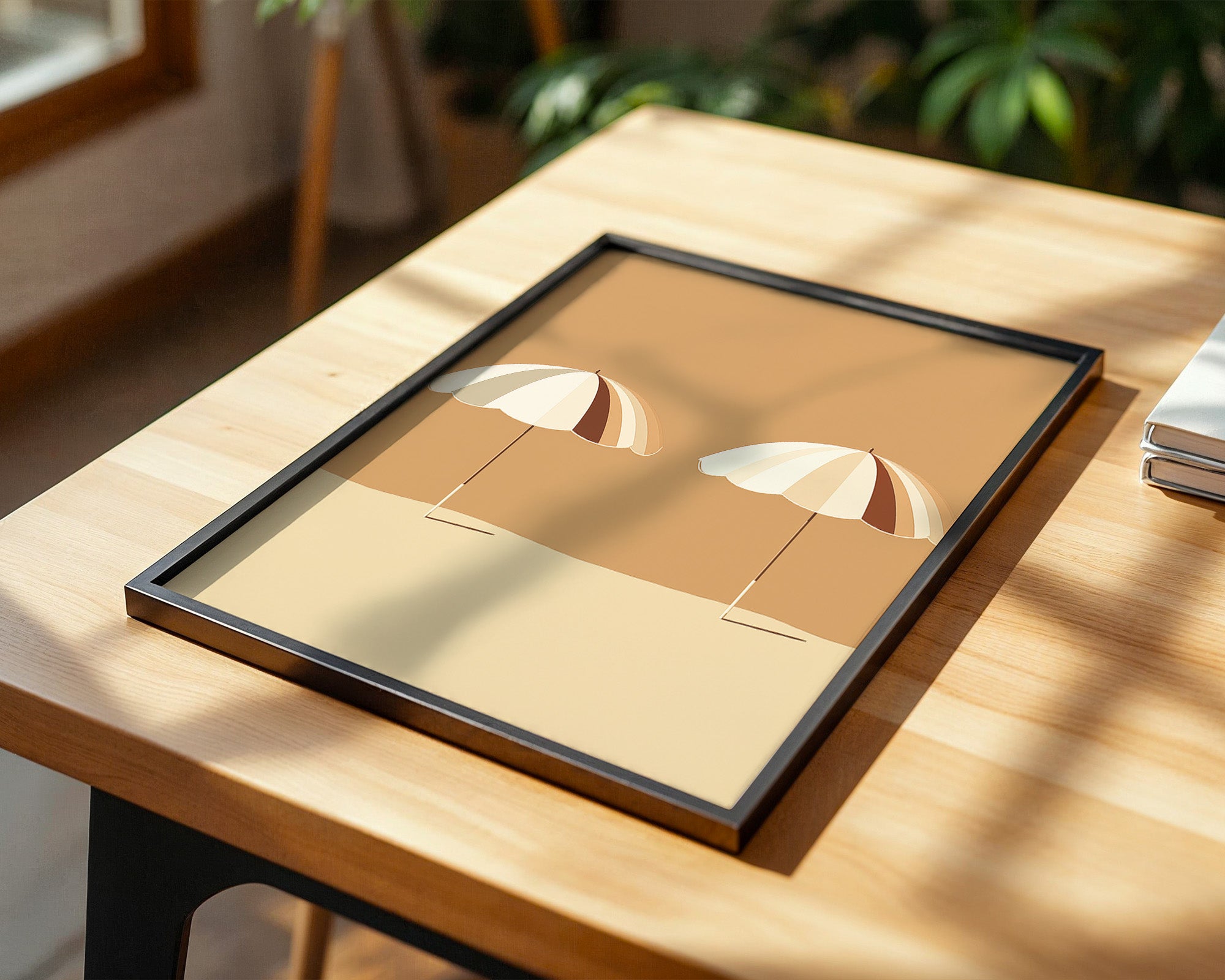 Zwei Sonnenschirme minimalistisch