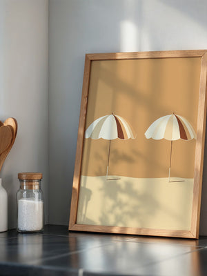 Zwei Sonnenschirme minimalistisch