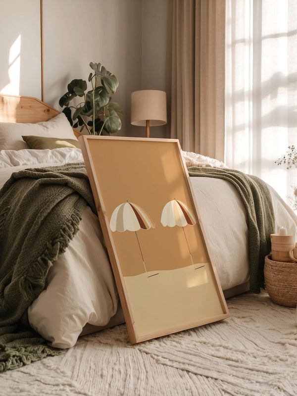 Zwei Sonnenschirme minimalistisch