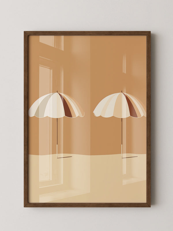 Zwei Sonnenschirme minimalistisch