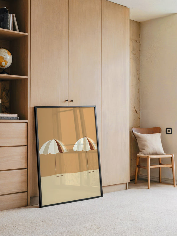 Zwei Sonnenschirme minimalistisch