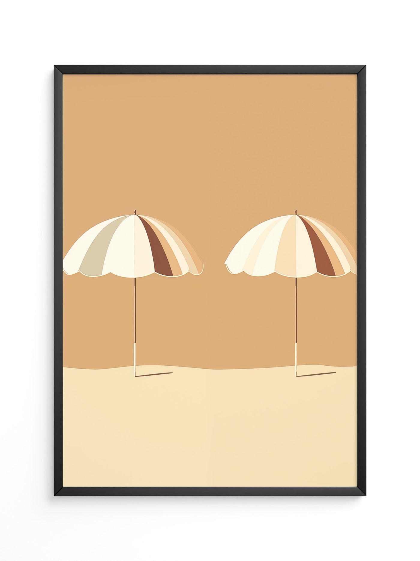 Zwei Sonnenschirme minimalistisch