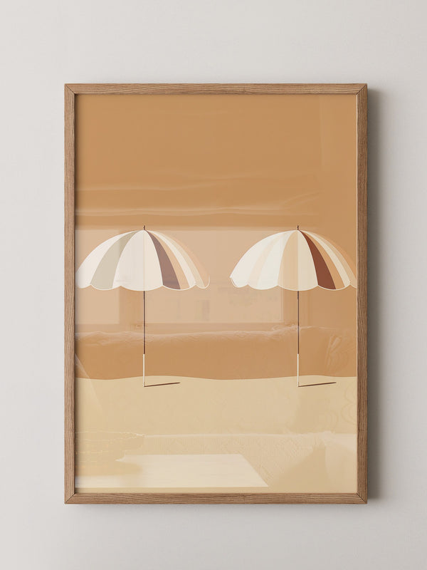 Zwei Sonnenschirme minimalistisch