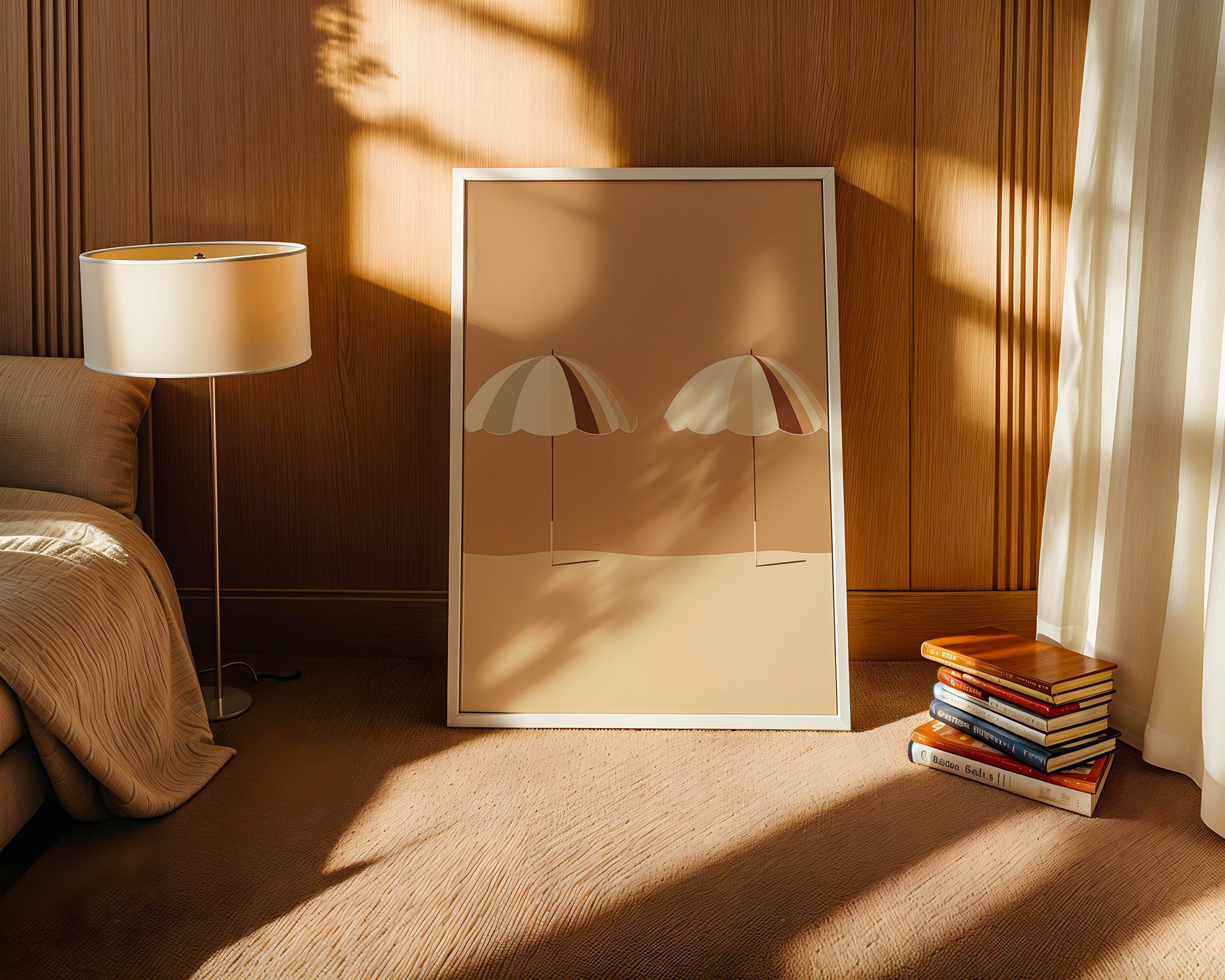 Zwei Sonnenschirme minimalistisch