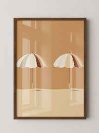 Zwei Sonnenschirme minimalistisch