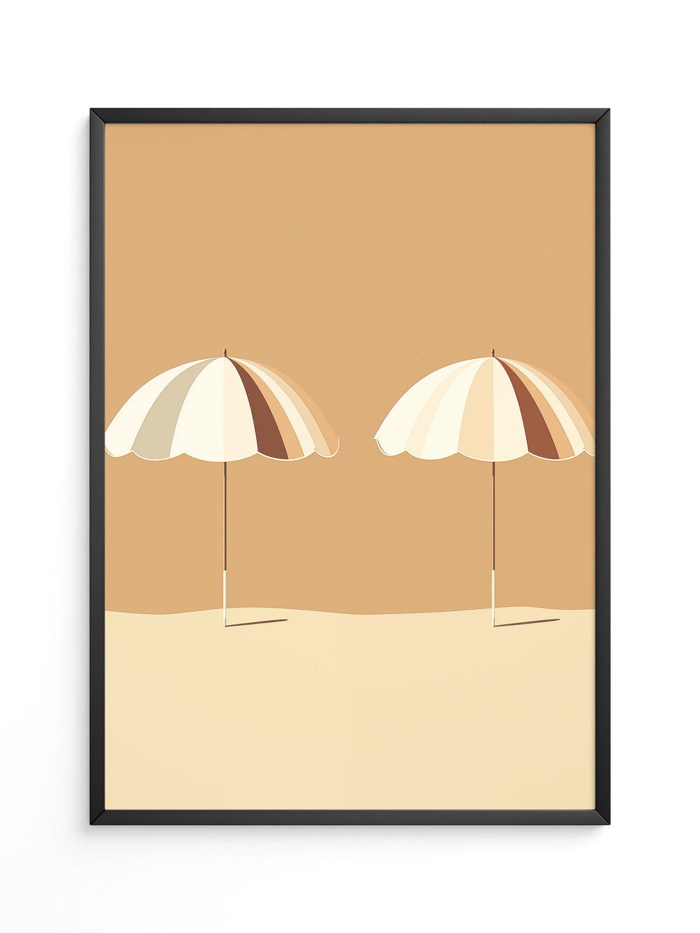 Zwei Sonnenschirme minimalistisch