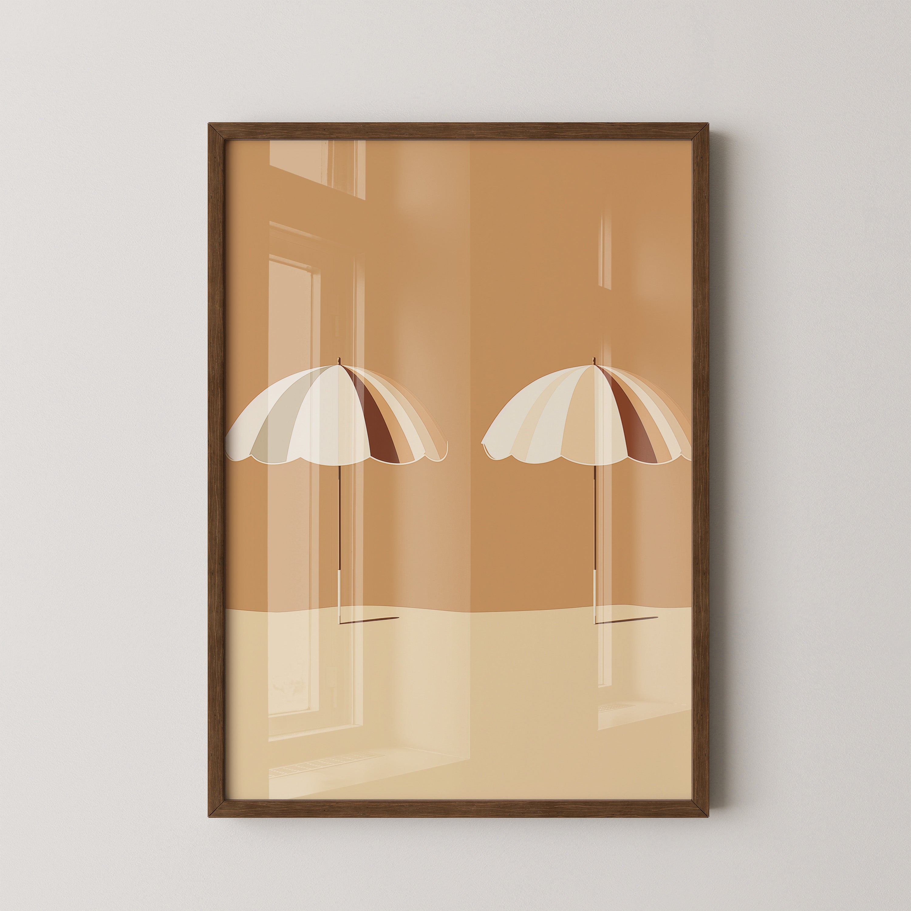 Zwei Sonnenschirme minimalistisch