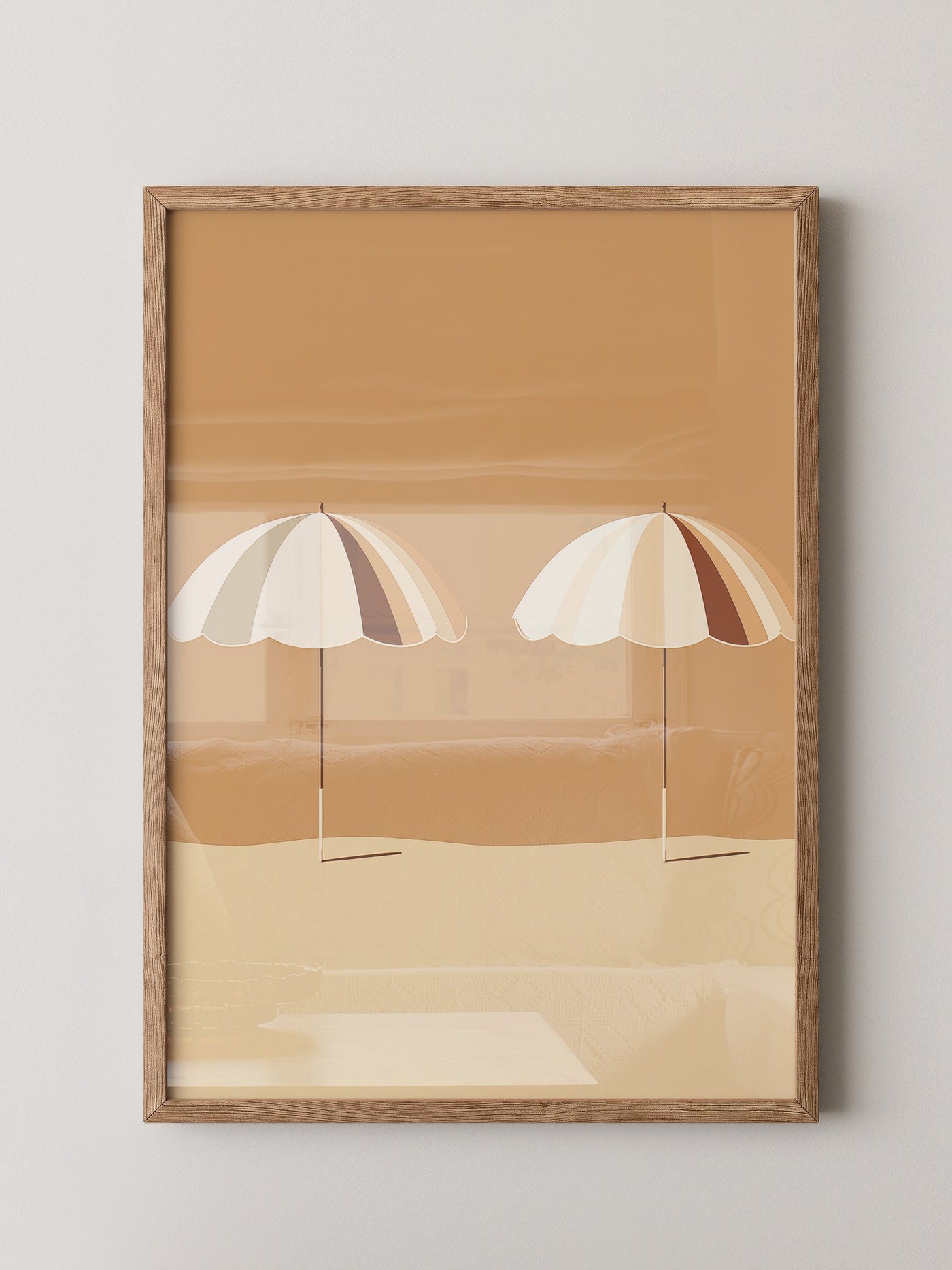 Zwei Sonnenschirme minimalistisch