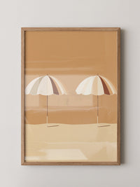 Zwei Sonnenschirme minimalistisch