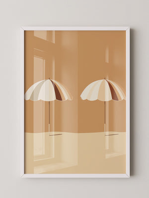 Zwei Sonnenschirme minimalistisch