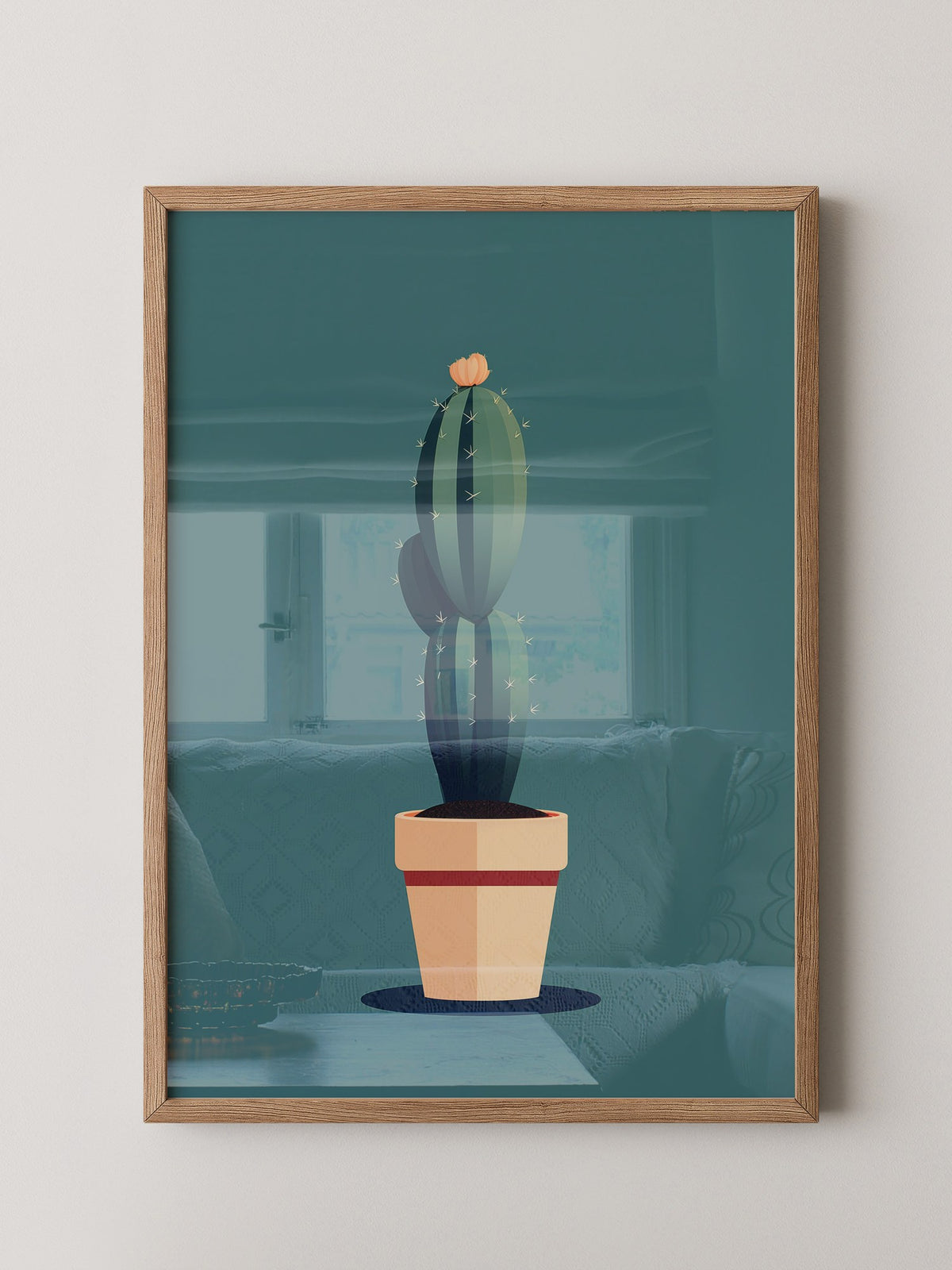 Kaktus minimalistisch illustriert