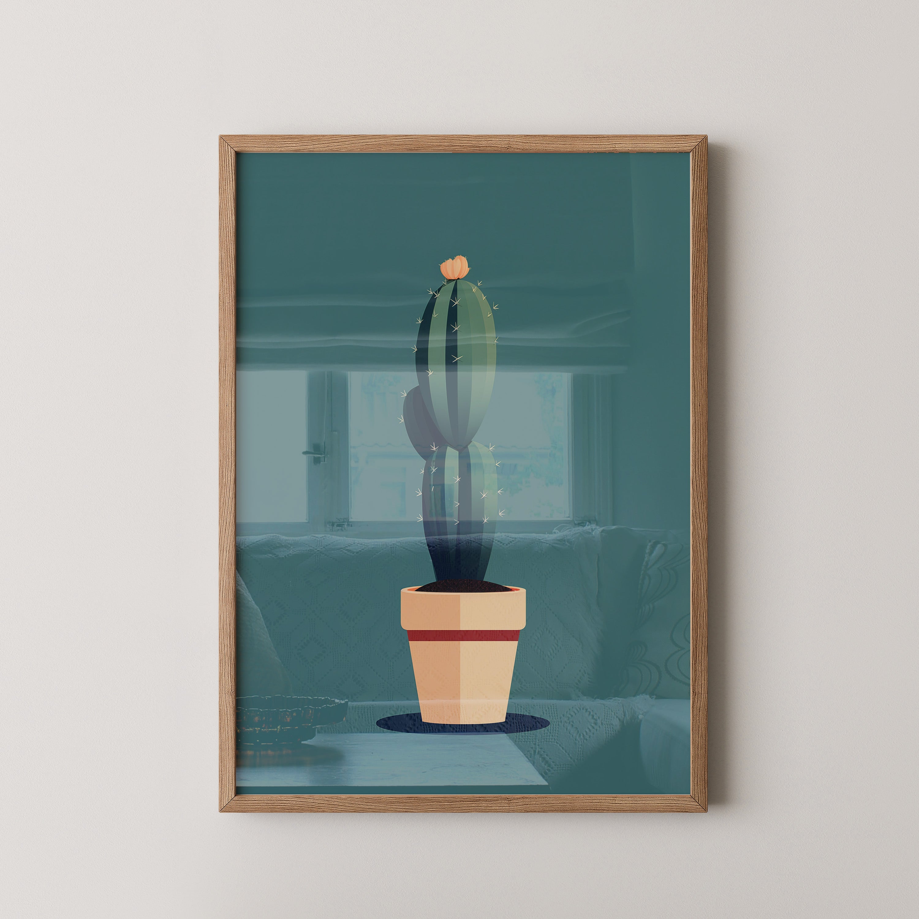 Kaktus minimalistisch illustriert