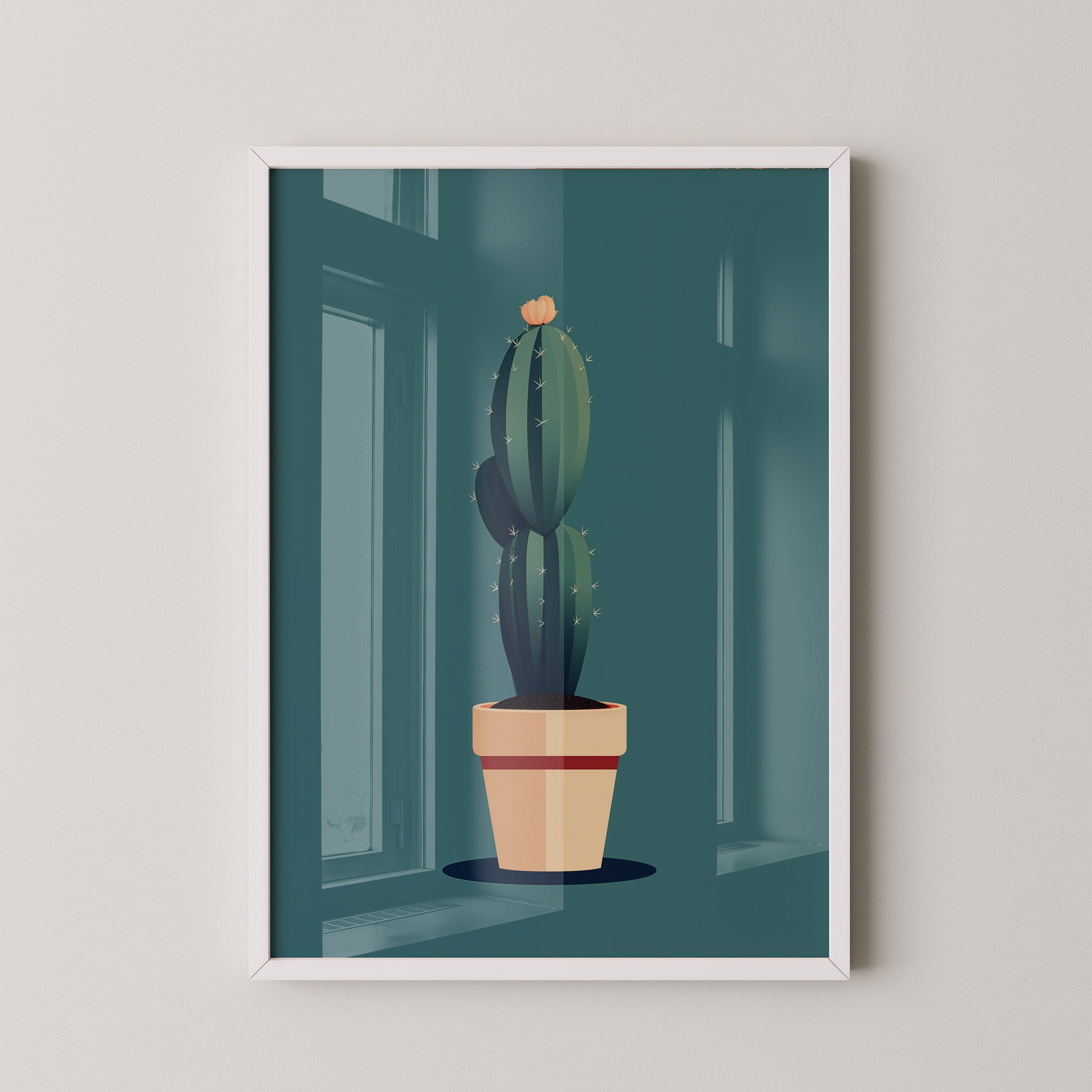 Kaktus minimalistisch illustriert