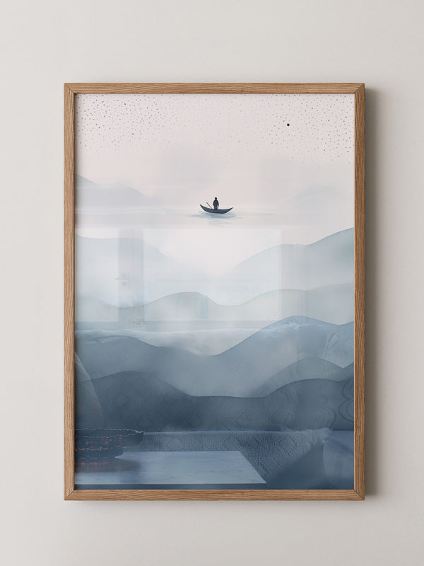 Stiller Fischer Nebelmeer