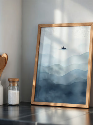 Stiller Fischer Nebelmeer