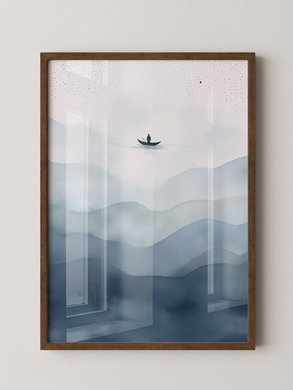 Stiller Fischer Nebelmeer